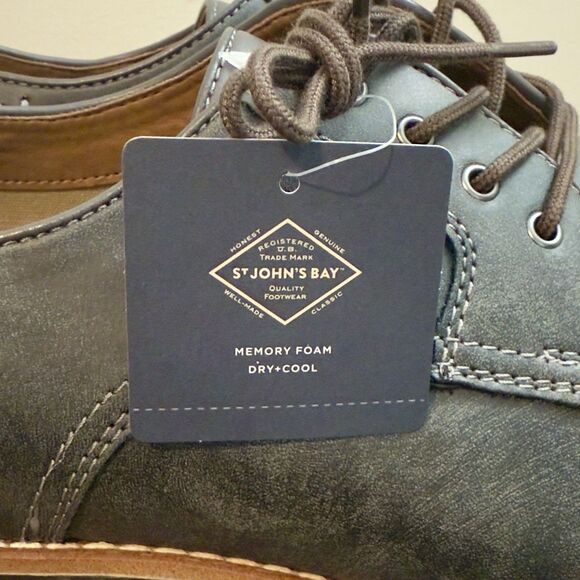 St. John's Bay Oliver Oxford Men's Dress Gray Shoes Size 12 M NWT (No Box) - Picture 7 of 9